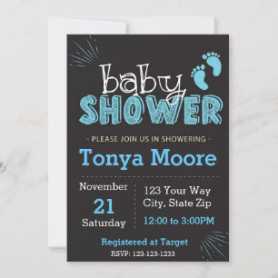 Invitation Baby shower de tableau de bord bleu