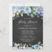 Invitation Baby shower de tableau de bord bleu rustique Hydra (Devant)