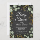 Invitation Baby shower de tableau de bord de courroie Eucalyp (Devant)