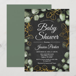 Invitation Baby shower de tableau de bord de courroie Eucalyp