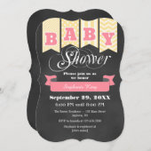 Invitation Baby shower de tableau de bord de crème (Devant / Derrière)