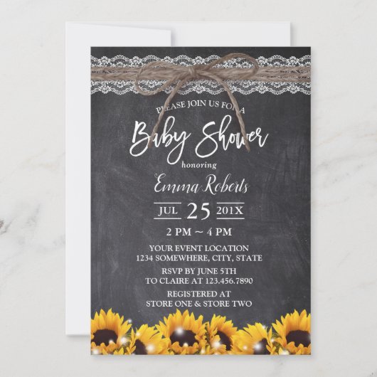 Invitation Baby shower de tableau de bord en dentelle de tour (Devant)