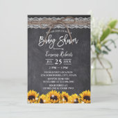 Invitation Baby shower de tableau de bord en dentelle de tour (Debout devant)