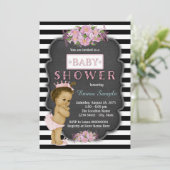 Invitation Baby shower de tableau de bord pour filles (Debout devant)