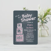 Invitation Baby shower de tableau de bord rose (Debout devant)