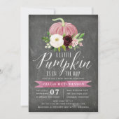 Invitation Baby shower de tableau de bord rose Citrouille (Devant)