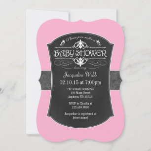 Invitation Baby shower de tableau de bord rose gri