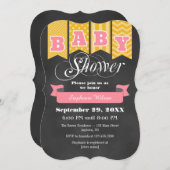 Invitation Baby shower de tableau de bord rose or (Devant / Derrière)