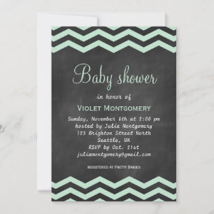 Invitation Baby shower de tableau de bord vert de 