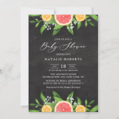 Invitation Baby shower de tableau noir de pamplemousse et d'o (Devant)