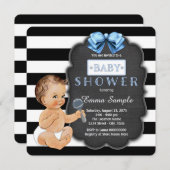 Invitation Baby shower de tableau noir moderne pour garçons (Devant / Derrière)