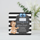 Invitation Baby shower de tableau noir moderne pour garçons (Debout devant)