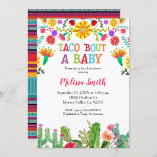 Invitation Baby shower de Taco Bout avec cactus
