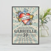 Invitation Baby shower de tatouage de roche et de  (Debout devant)