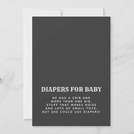 Invitation Baby shower de tatouage de roche et de (Dos)