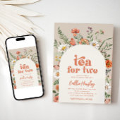 Invitation Baby shower de Tea Party fleur sauvage