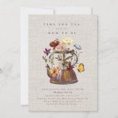 Invitation Baby shower de Tea Party Fleur sauvage aquarelle (Devant)