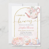 Invitation Baby shower de Tea Party Pink Floral Baby (Devant)