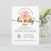 Invitation Baby shower de Teacup Jaune Tea Party (Debout devant)