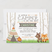 Invitation Baby shower de Teepee de Woodland (Devant)