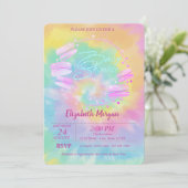 Invitation Baby shower de teinture de Macarons français (Debout devant)