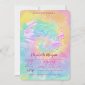 Invitation Baby shower de teinture de Macarons français (Devant)