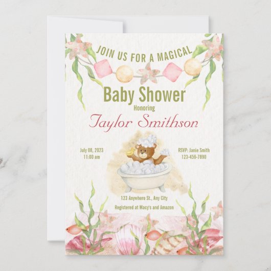 Invitation Baby shower de temps de douche (Devant)