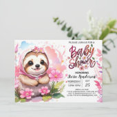Invitation Baby shower de tendreté rose (Debout devant)