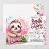 Invitation Baby shower de tendreté rose (Devant / Derrière)