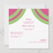 Invitation Baby shower de texte rose chaud et rose vert (Devant)
