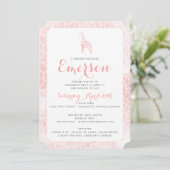 Invitation Baby shower de texture Motif de la girafe (Debout devant)