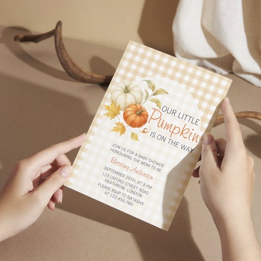 Invitation Baby shower de Thanksgiving petit Citrouille