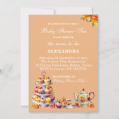 Invitation Baby shower de thé à bulles florales (Devant)