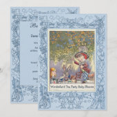 Invitation Baby shower de thé du pays des merveilles du (Devant / Derrière)
