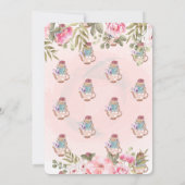 Invitation Baby shower de théière Fleurs d'aquarelle (Dos)