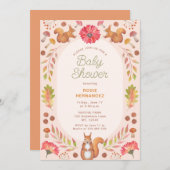 Invitation Baby shower de thème de chute symétrique aquarelle (Devant / Derrière)