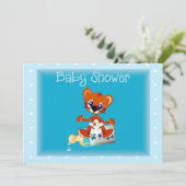 Invitation Baby shower de tigre (Debout devant)