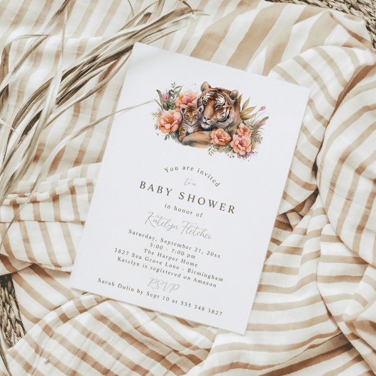 Invitation Baby shower de tigre