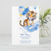 Invitation Baby shower de tigre d'aquarelle (Debout devant)
