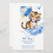 Invitation Baby shower de tigre d'aquarelle (Devant / Derrière)