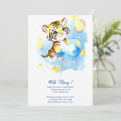 Invitation Baby shower de tigre d'aquarelle (Debout devant)