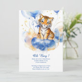 Invitation Baby shower de tigre d'aquarelle (Debout devant)
