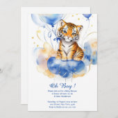 Invitation Baby shower de tigre d'aquarelle (Devant / Derrière)