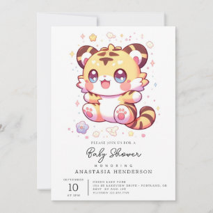 Invitation Baby shower de tigre élégant de Boho