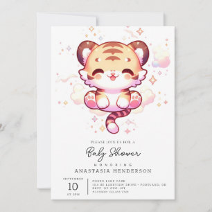 Invitation Baby shower de tigre enchâssé