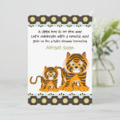 Invitation Baby shower de tigre pour les garçons (Debout devant)