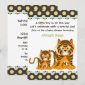 Invitation Baby shower de tigre pour les garçons (Devant / Derrière)