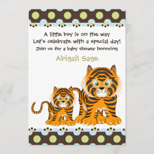 Invitation Baby shower de tigre pour les garçons