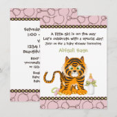Invitation Baby shower de tigre rose pour les fill (Devant / Derrière)