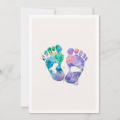 Invitation baby shower de timbre pied aquarelle (Dos)